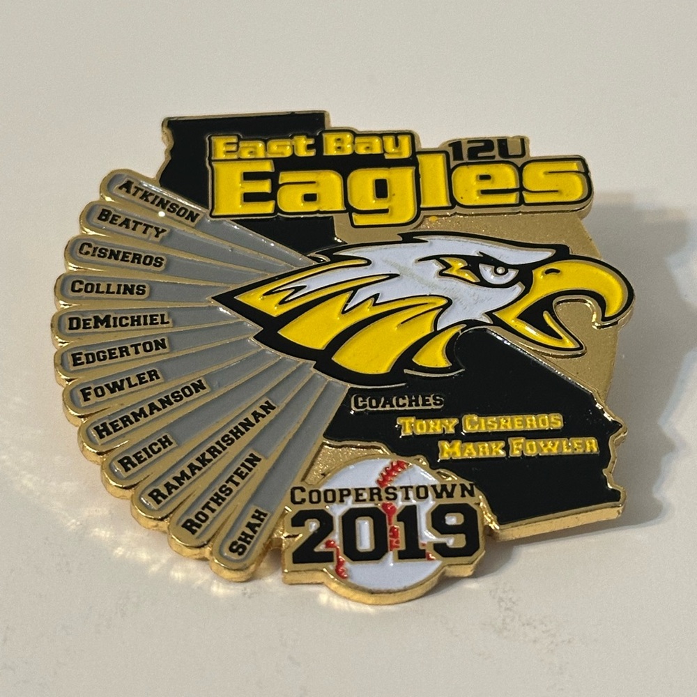 Cooperstown Dreams Park Trading Pin East Bay Eagles 12u Baseball Team Pin 2019